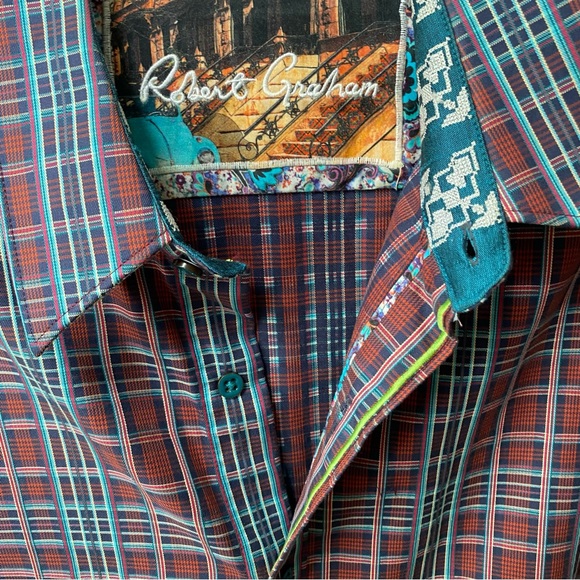 Robert Graham Plaid Button Up Flip Cuff Shirt - Picture 10 of 16